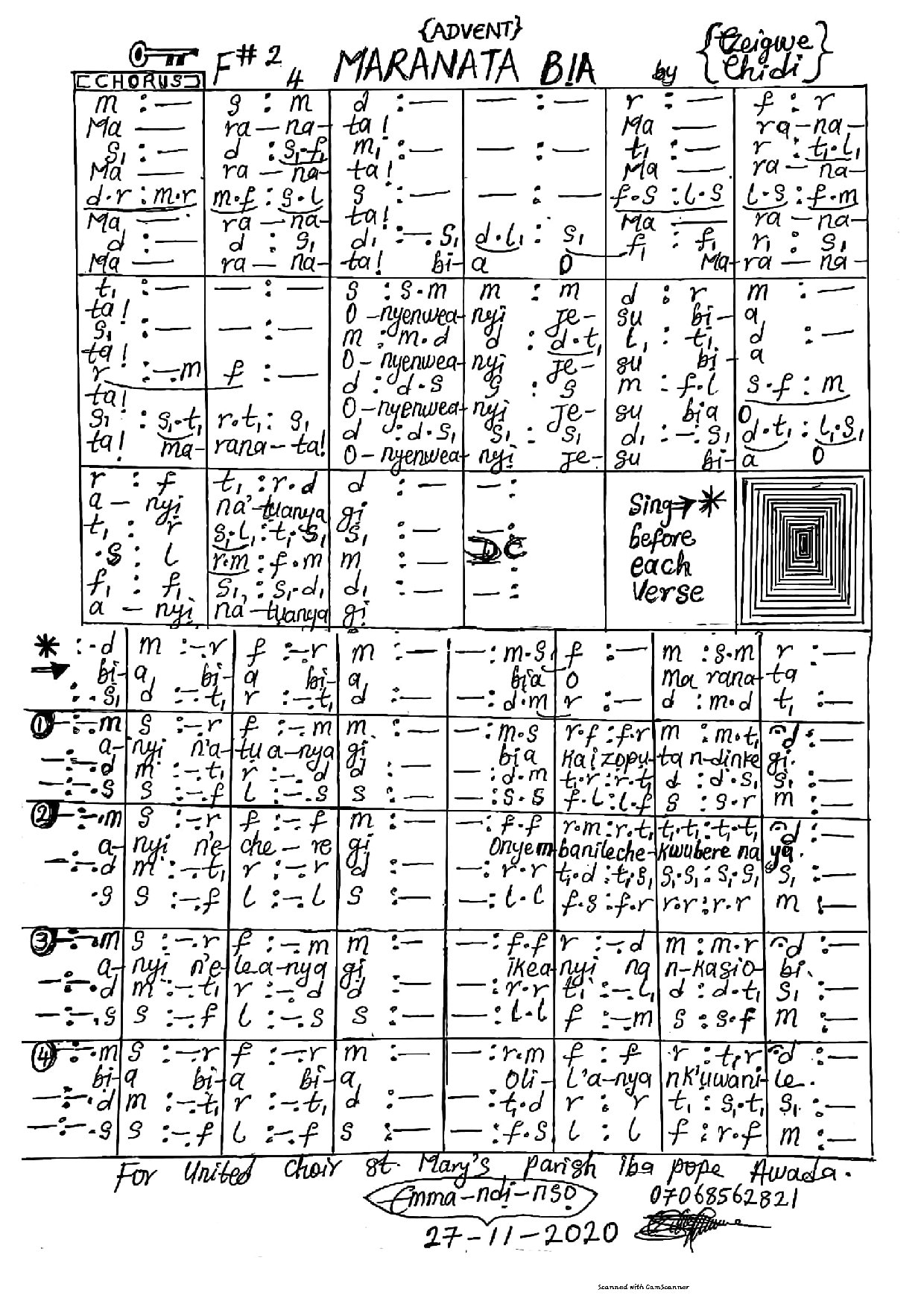 Maranata Bia - Download Choir Script PDF