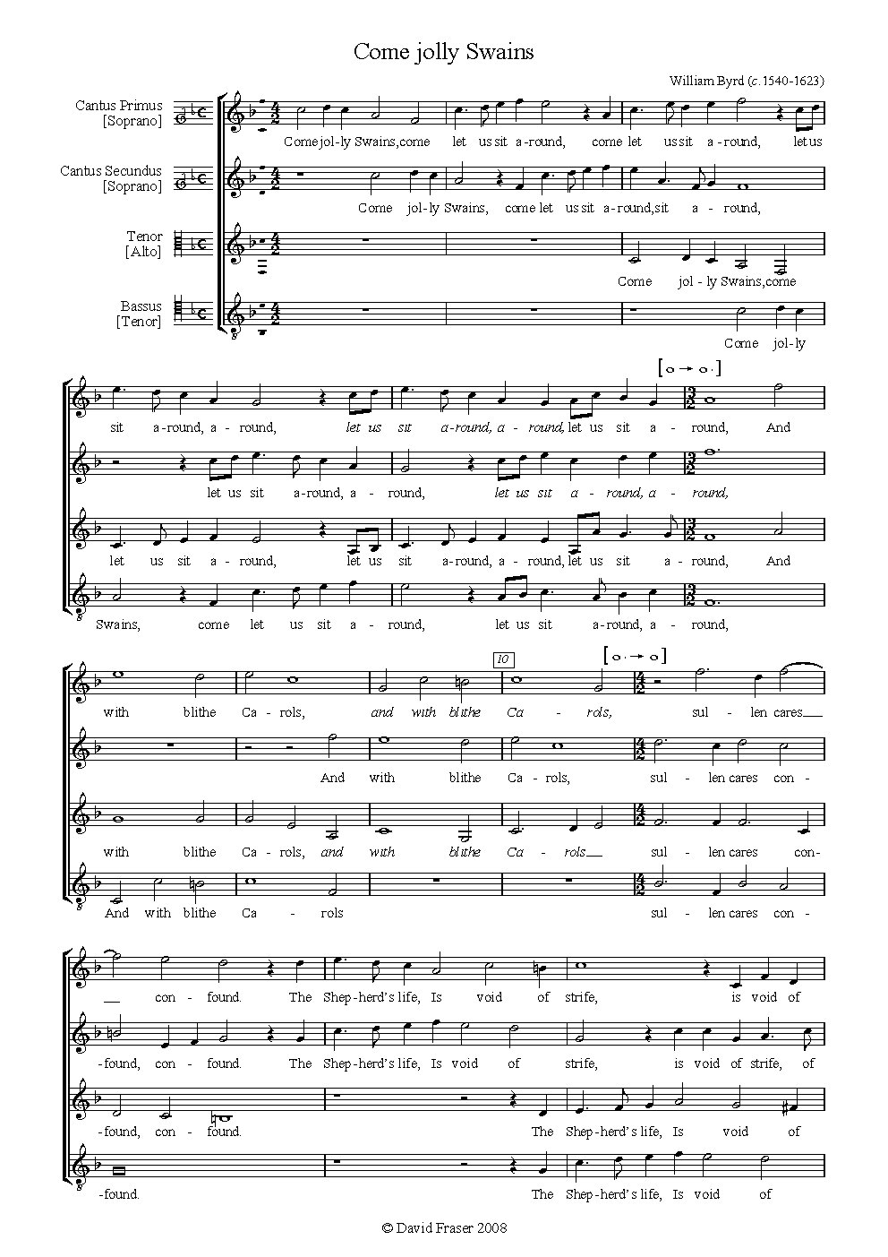 Come jolly swains - Choir Script PDF Thumbnail