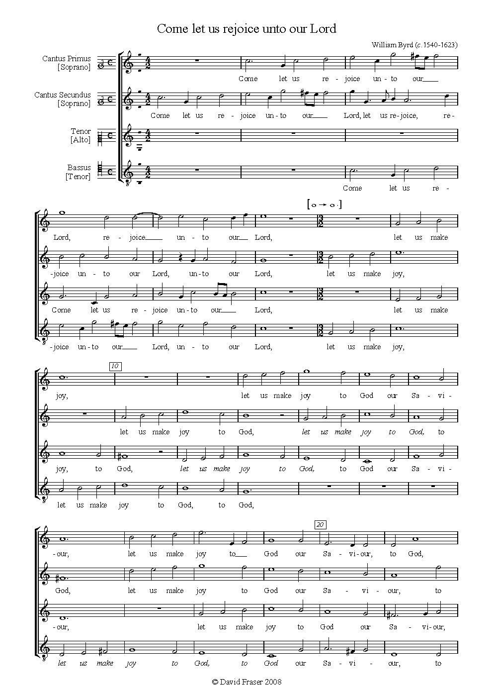 Come let us rejoice unto our Lord