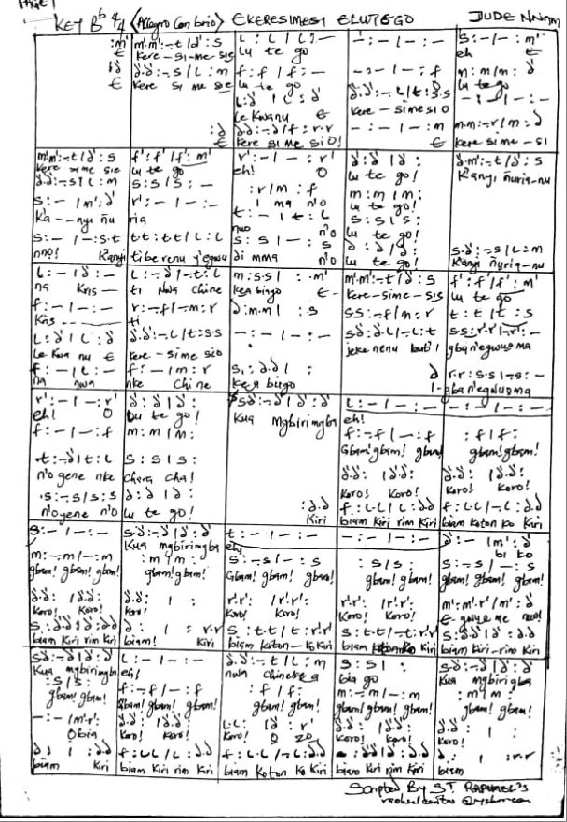 Ekeresimesi Erutego By Jude Nnam - Download Choir Script PDF