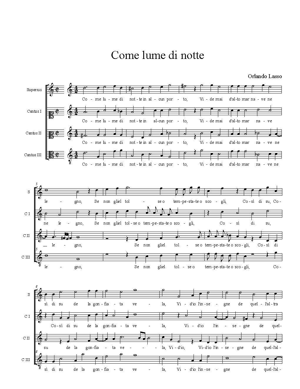 Come lume di notte