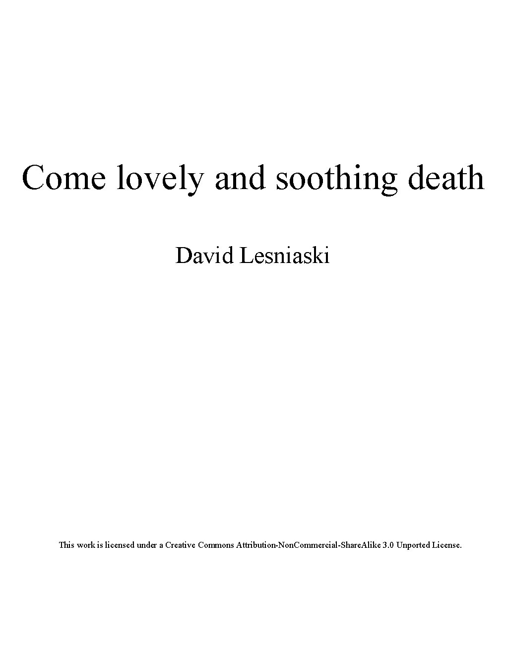 Come lovely and soothing death