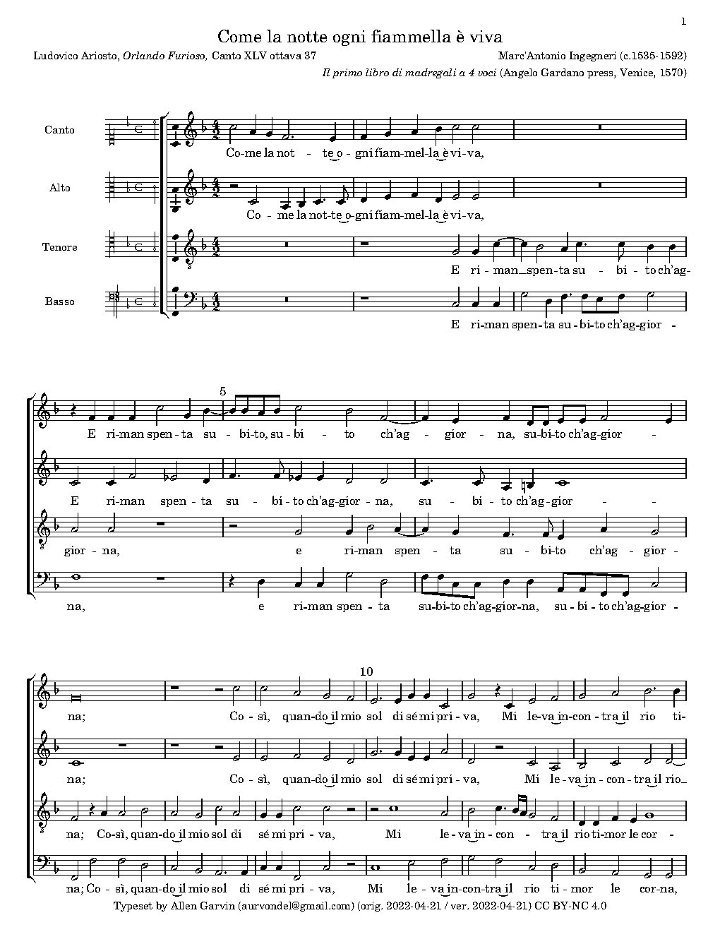 Come la notte ogni fiammella è viva