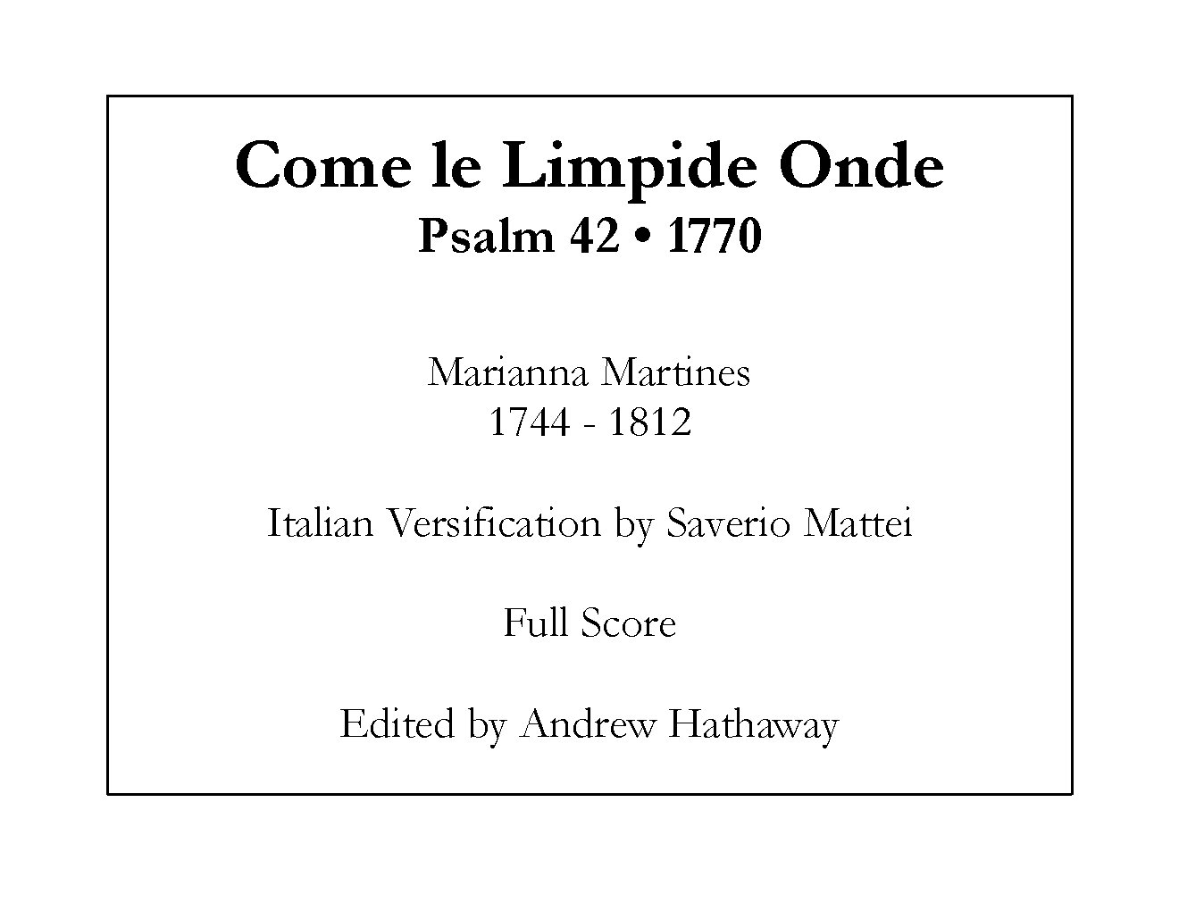 Come le limpide onde