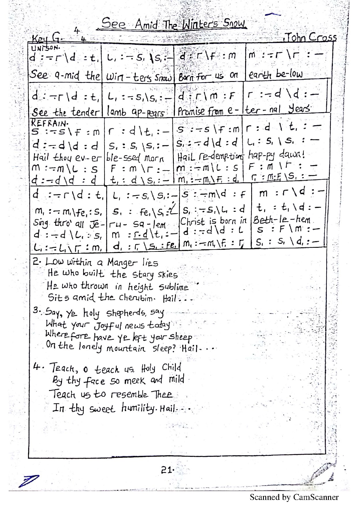See Amid The Winter S Snow - Download Choir Script PDF