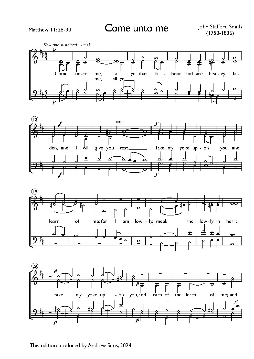 Come unto me - Choir Script PDF Thumbnail