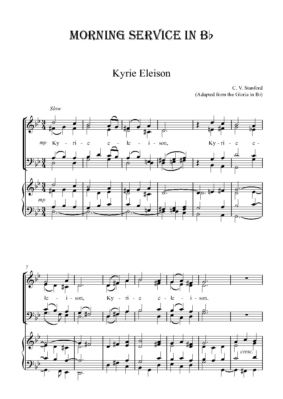 Communion Service in B flat, Op. 10 - Choir Script PDF Thumbnail