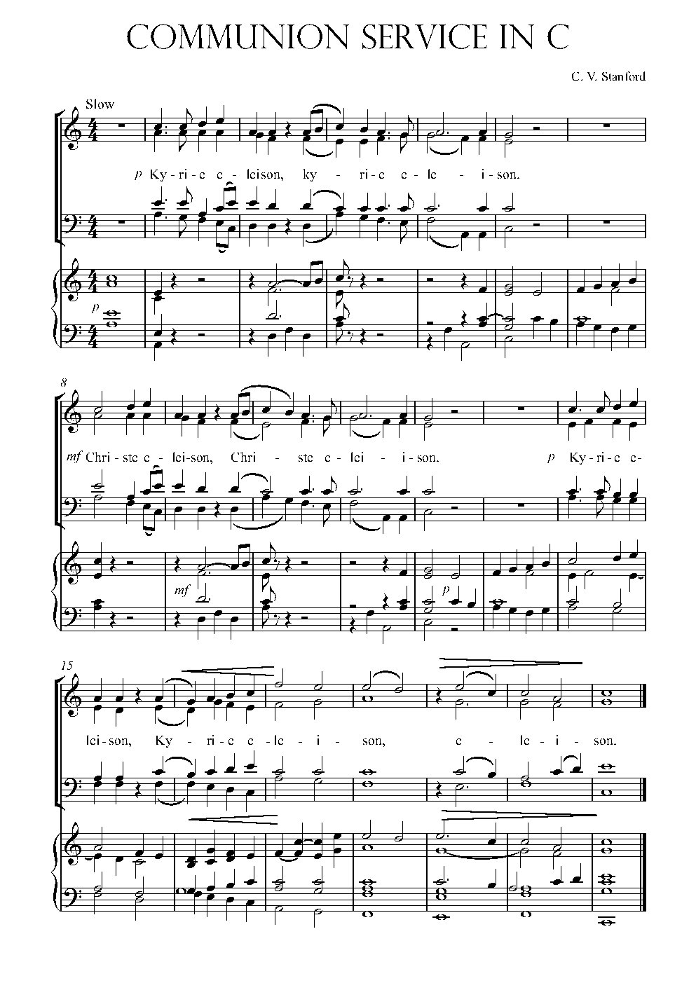 Communion Service in C, Op. 115 - Choir Script PDF Thumbnail