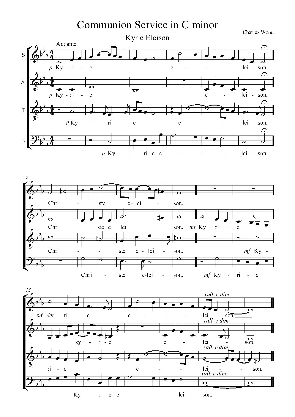 Communion Service in C minor