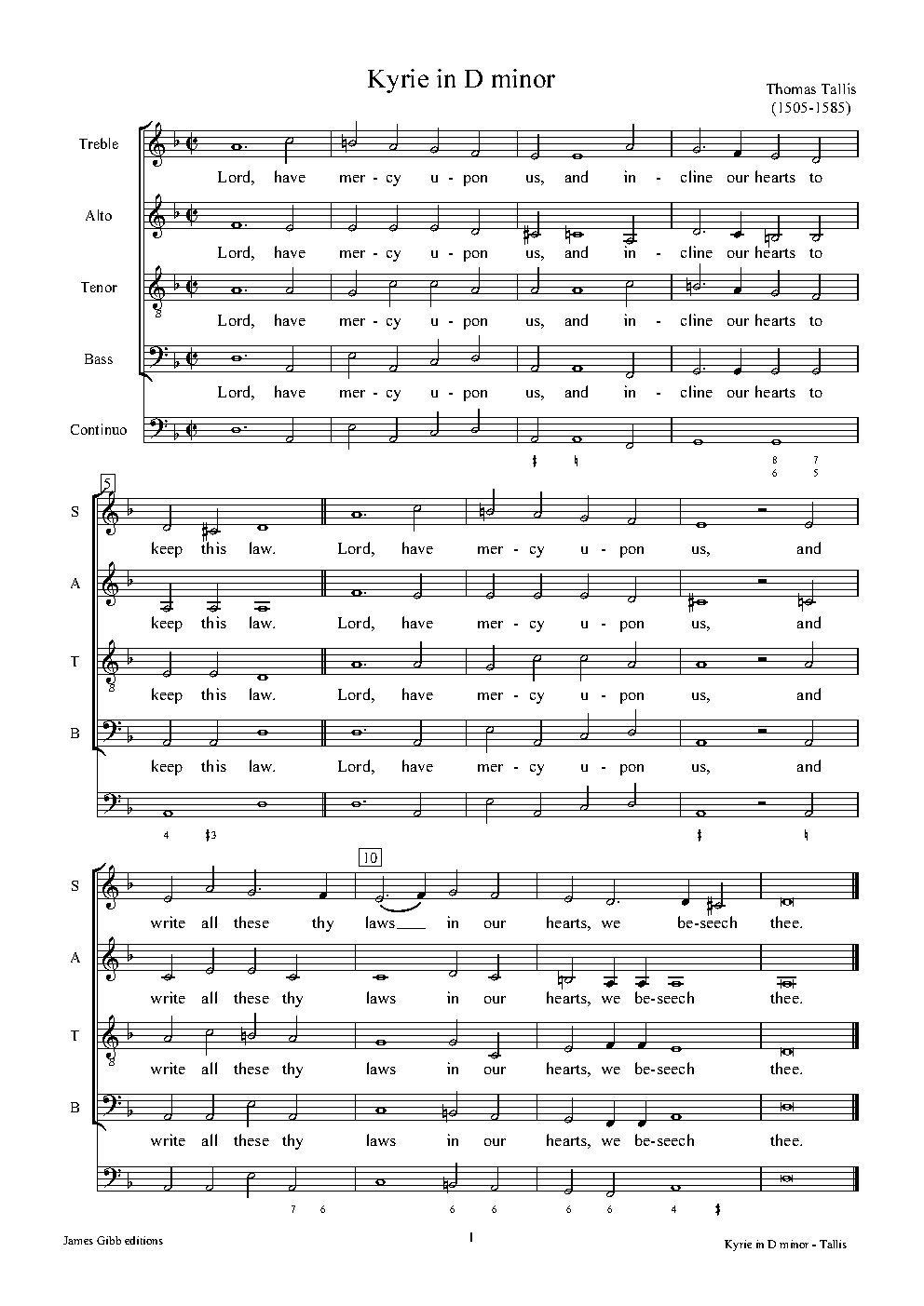 Communion service in D minor