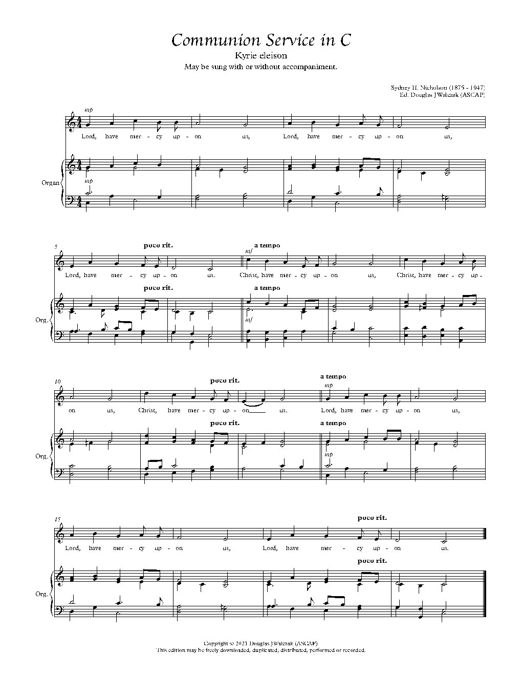 Communion Service in C - Choir Script PDF Thumbnail