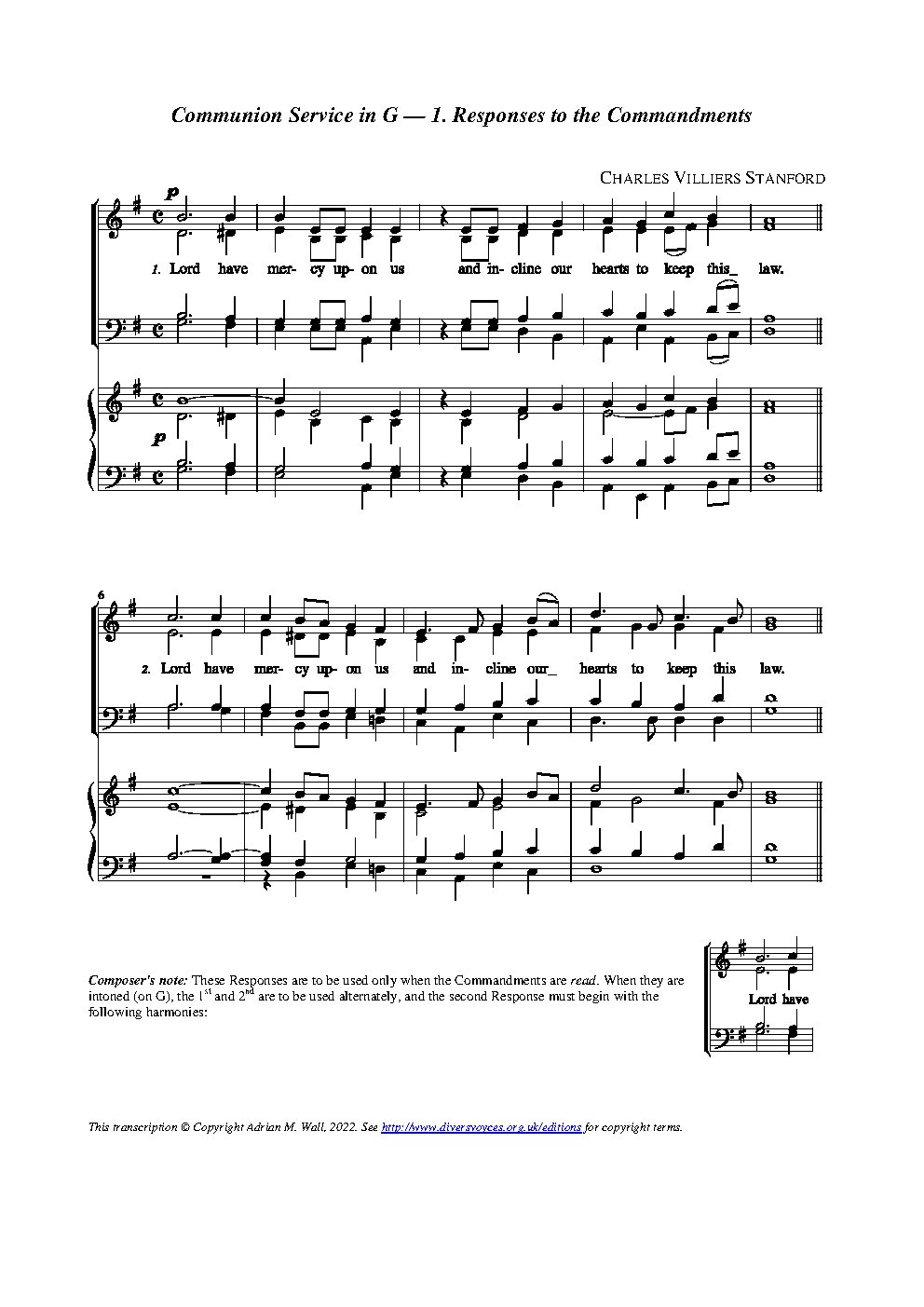 Communion Service in G, Op.81