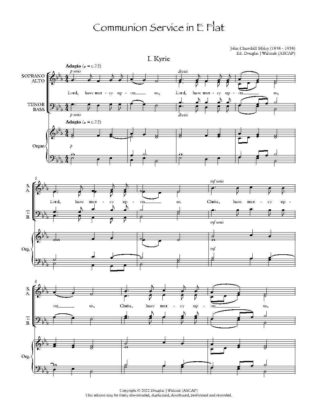 Communion Service in E Flat - Choir Script PDF Thumbnail