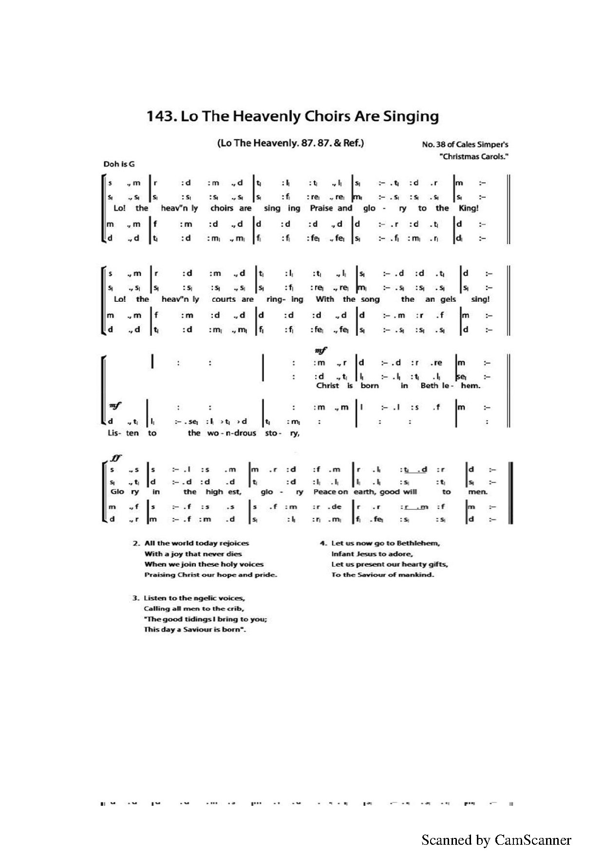 Lo! The Heavenly Choirs Are Singing - Download Choir Script PDF