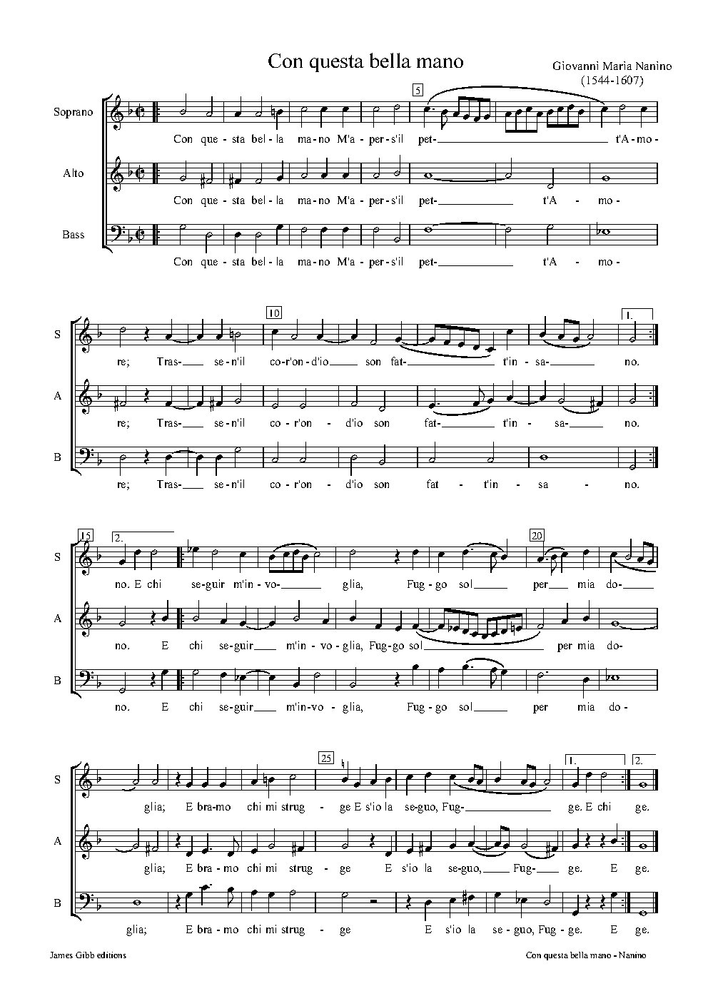 Con questa bella mano - Choir Script PDF Thumbnail