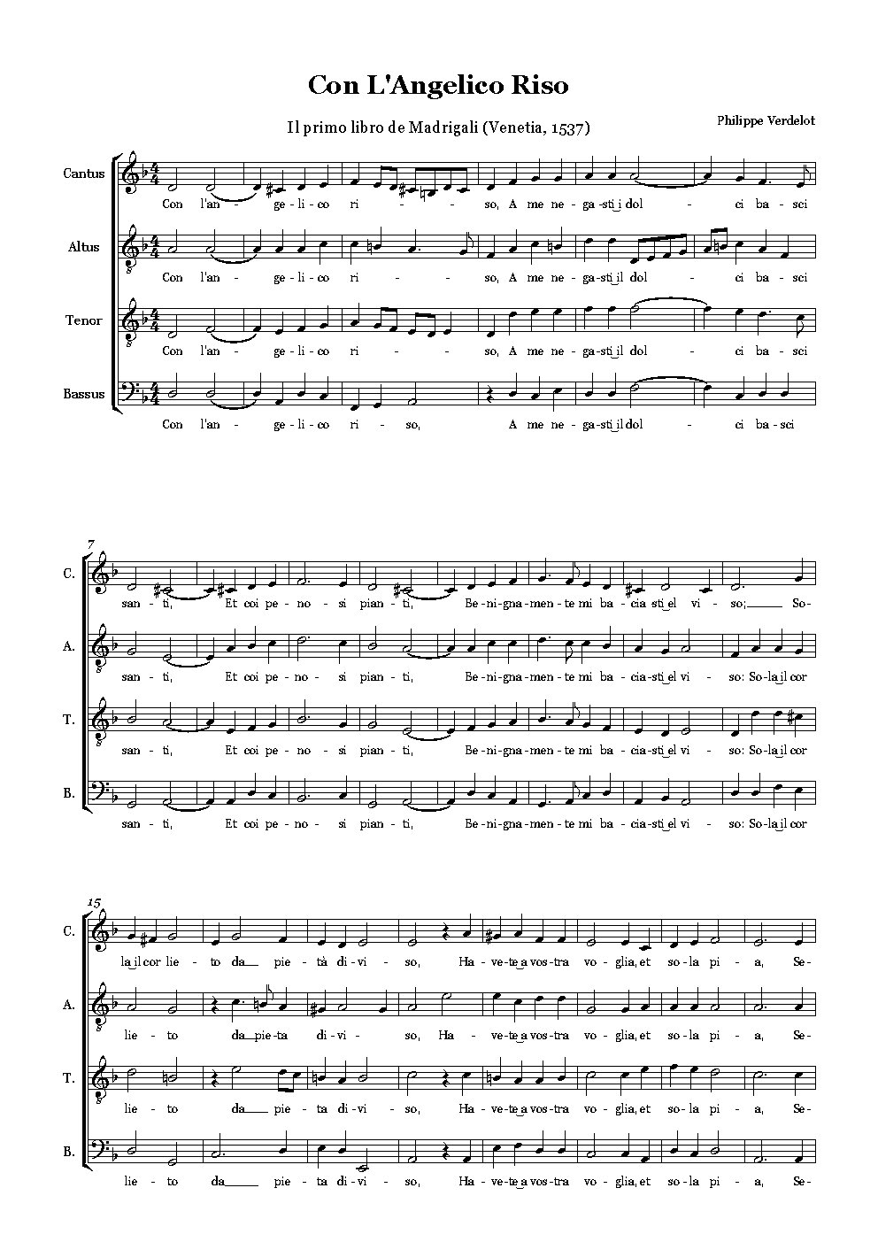 Con l'angelico riso - Choir Script PDF Thumbnail