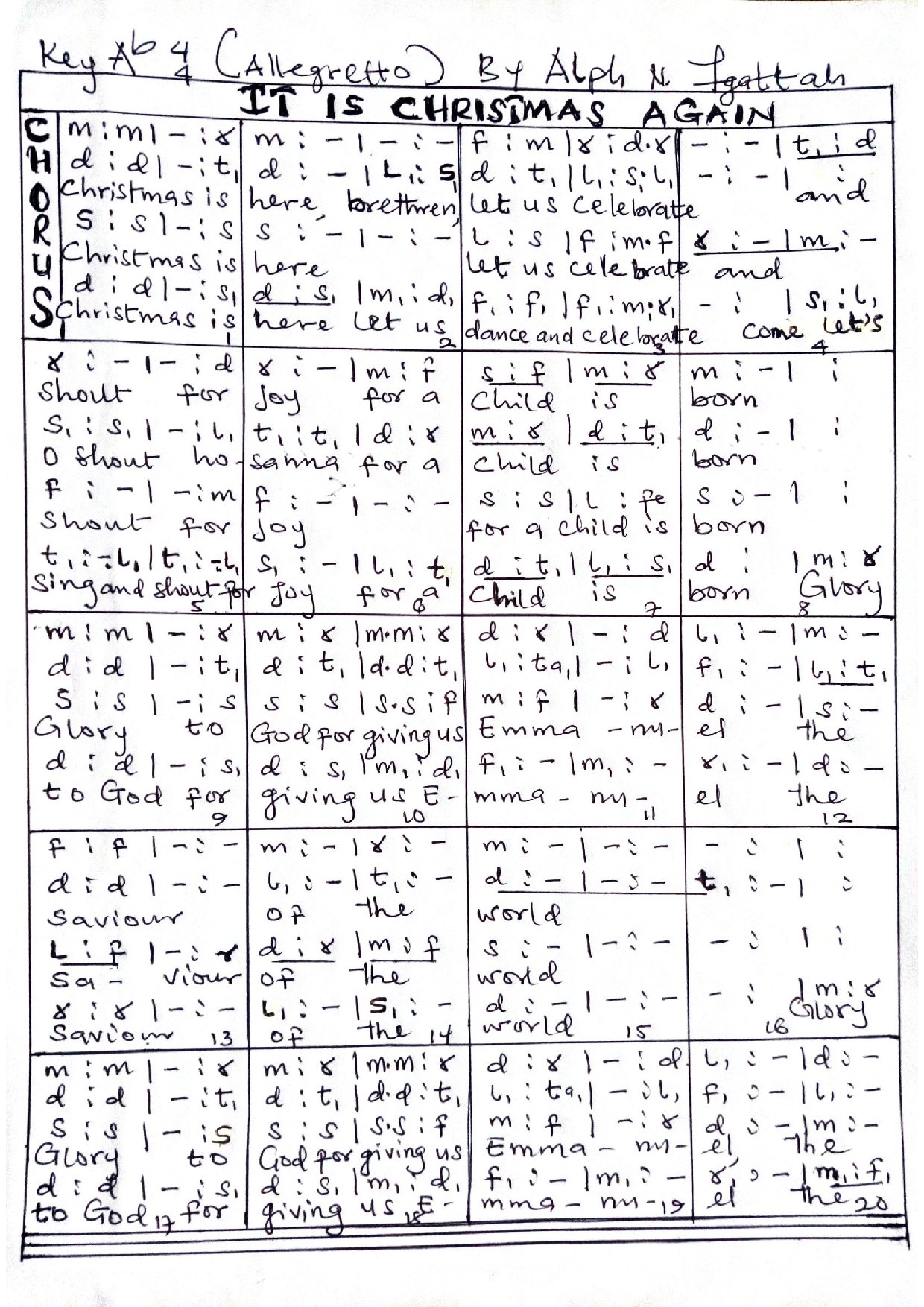 It Is Christmas Again - Download Choir Script PDF