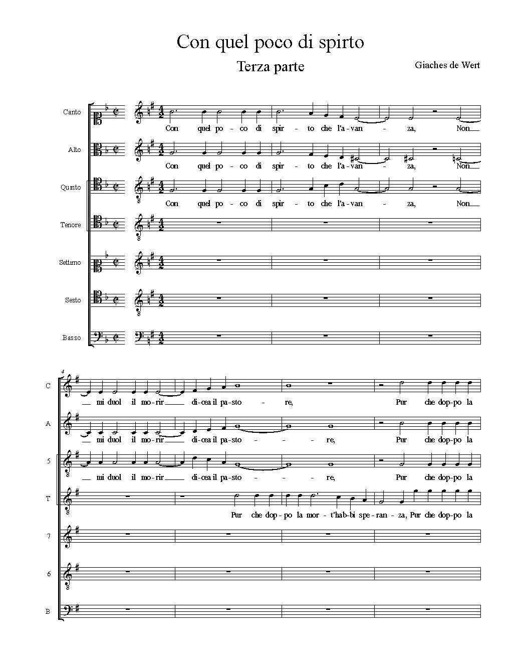Con quel poco di spirto - Choir Script PDF Thumbnail