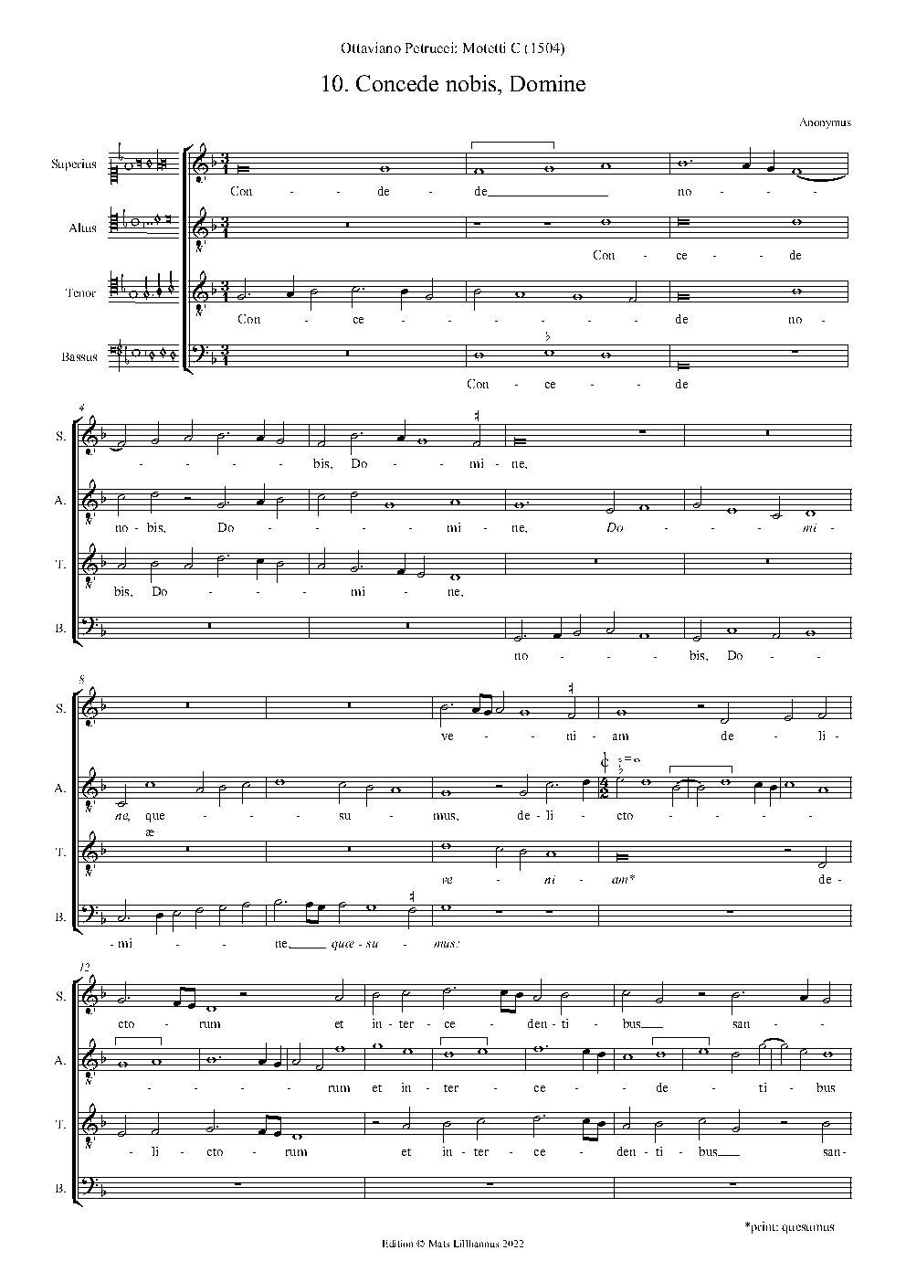 Concede nobis Domine - Choir Script PDF Thumbnail