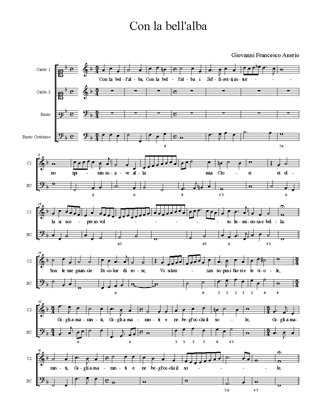 Con la bell'alba - Choir Script PDF Thumbnail