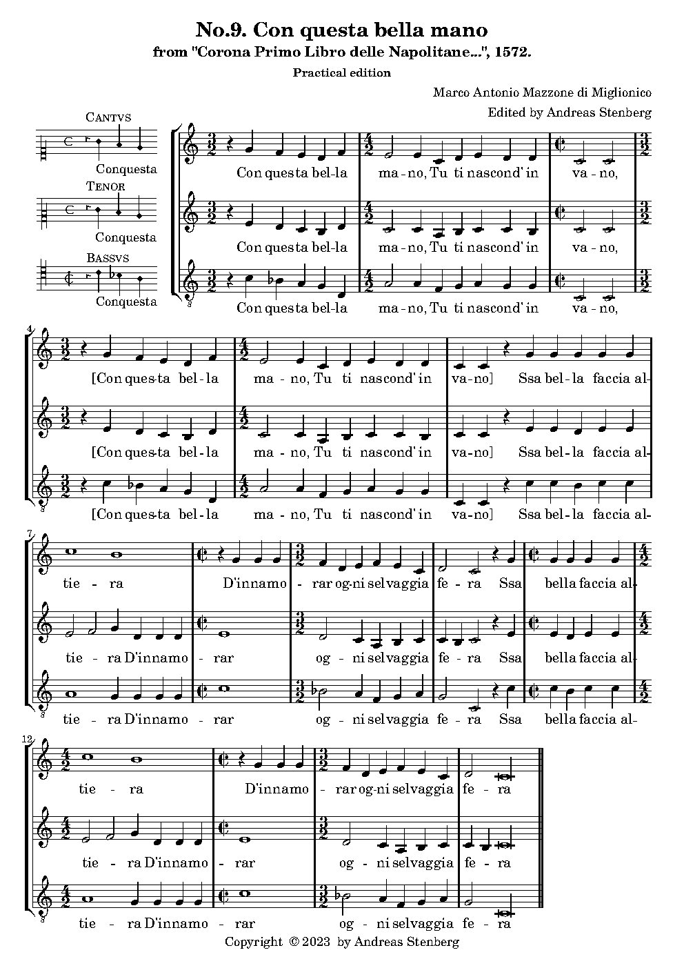 Con questa bella mano - Choir Script PDF Thumbnail