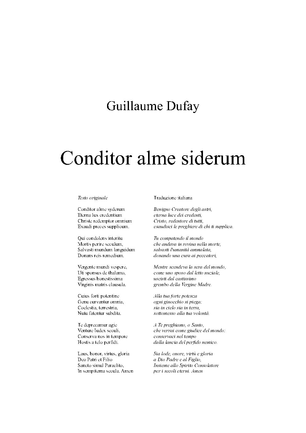 Conditor alme siderum