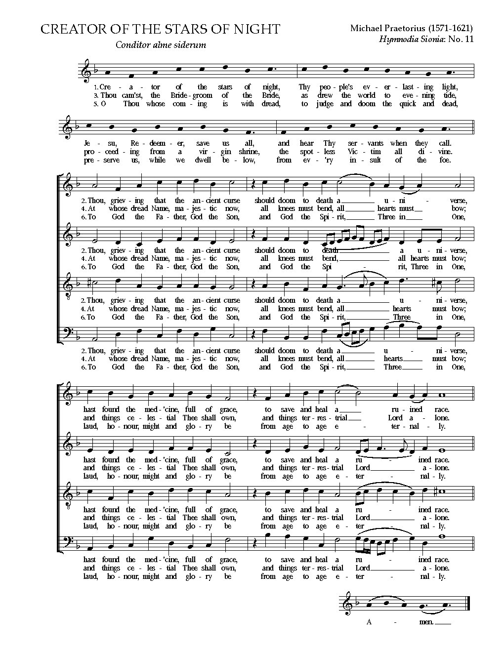 Conditor alme siderum - Choir Script PDF Thumbnail