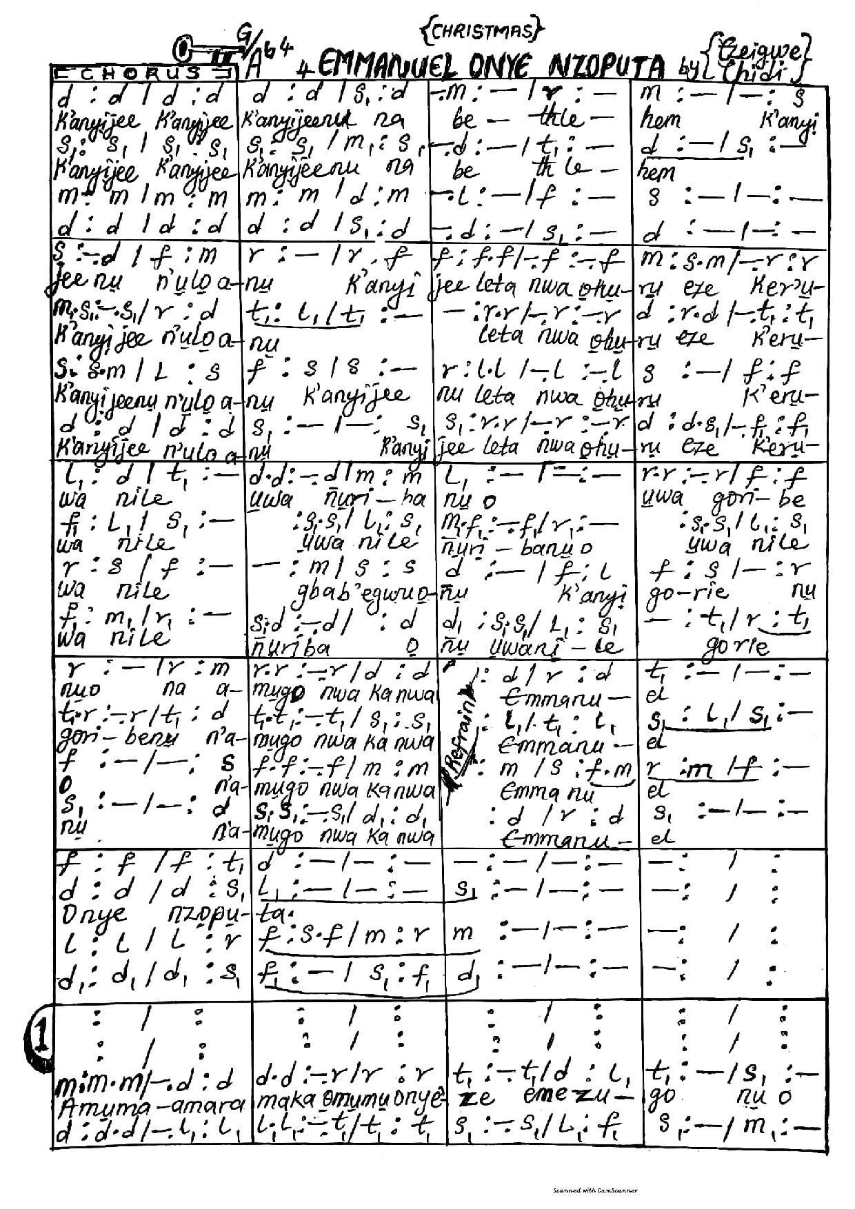 Emmanuel Onye Nzoputa. - Download Choir Script PDF