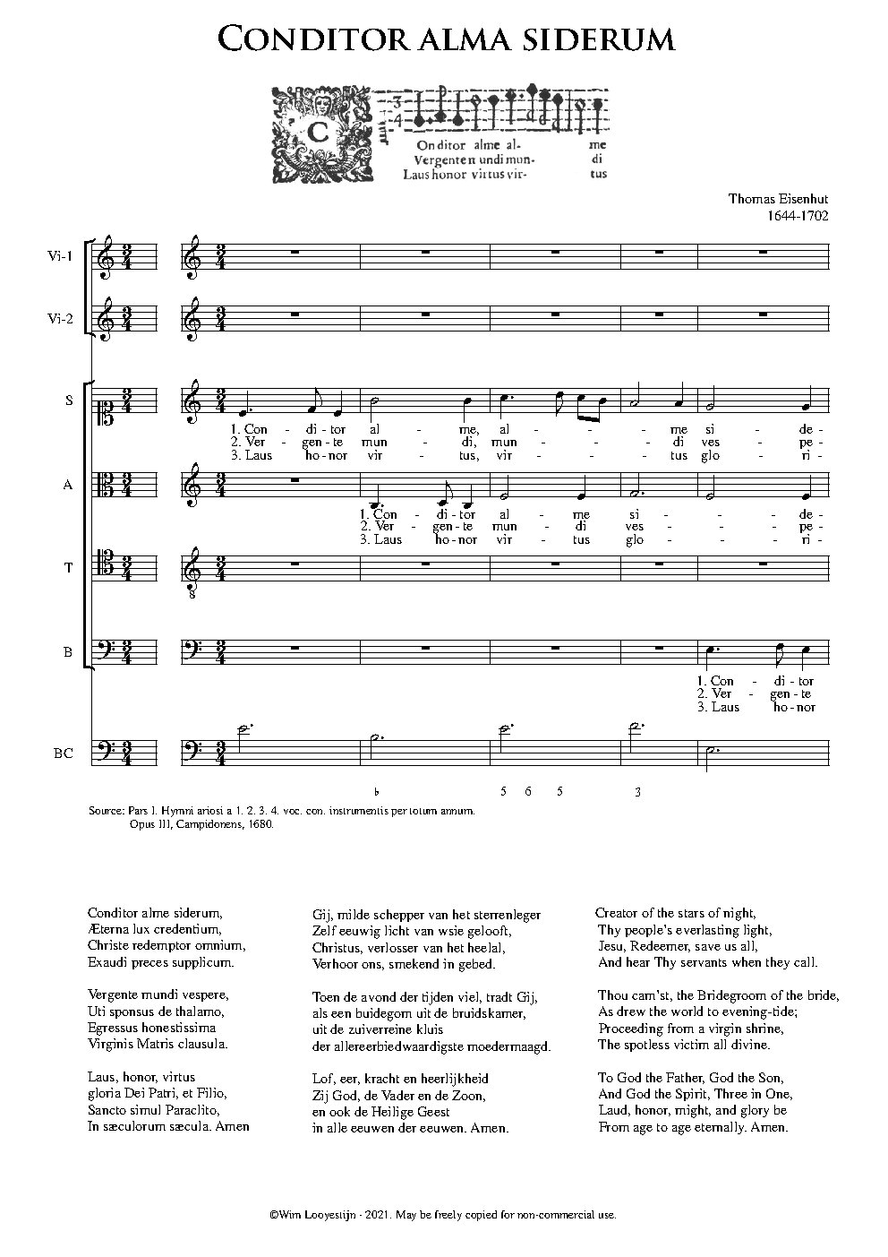 Conditor alme siderum - Choir Script PDF Thumbnail