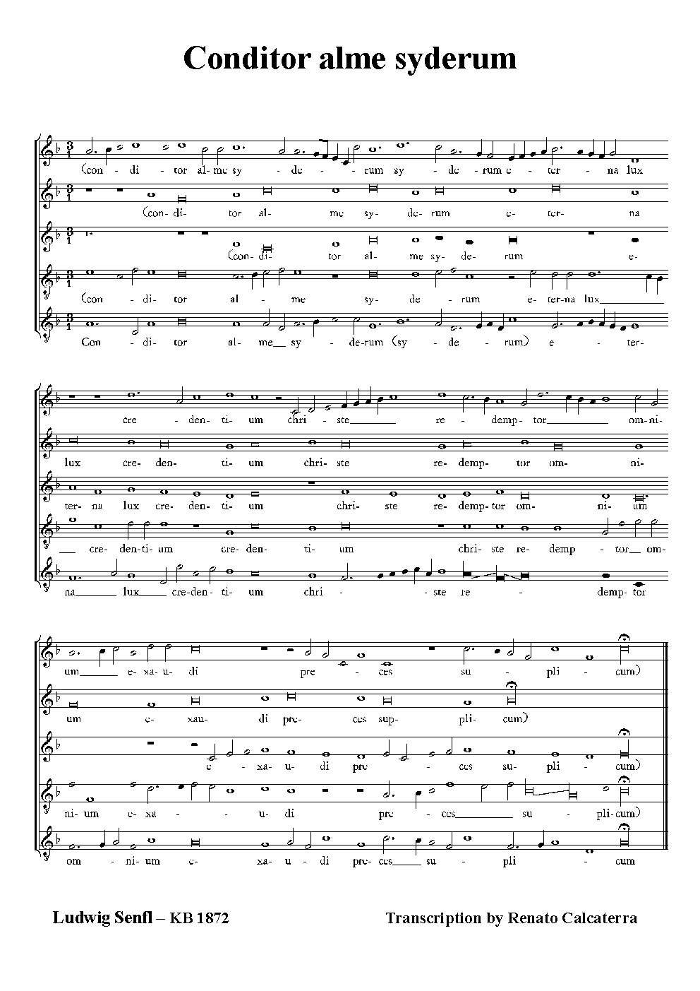 Conditor alme syderum - Choir Script PDF Thumbnail