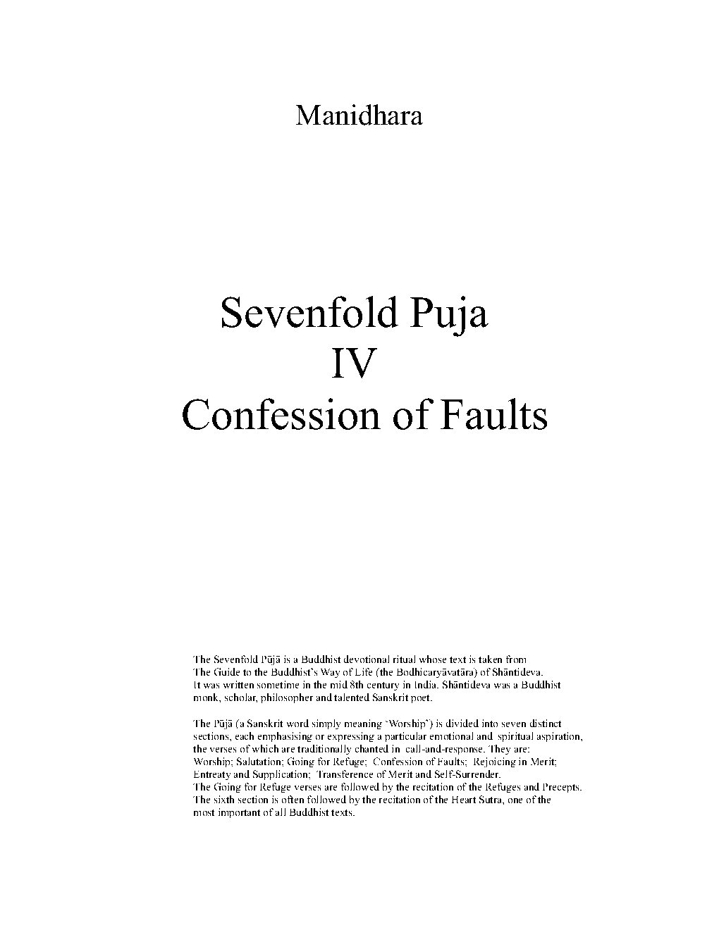 Confession Of Faults