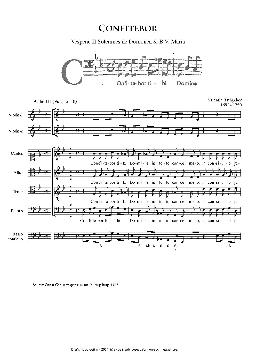 Confitebor, Op. II, No. 9