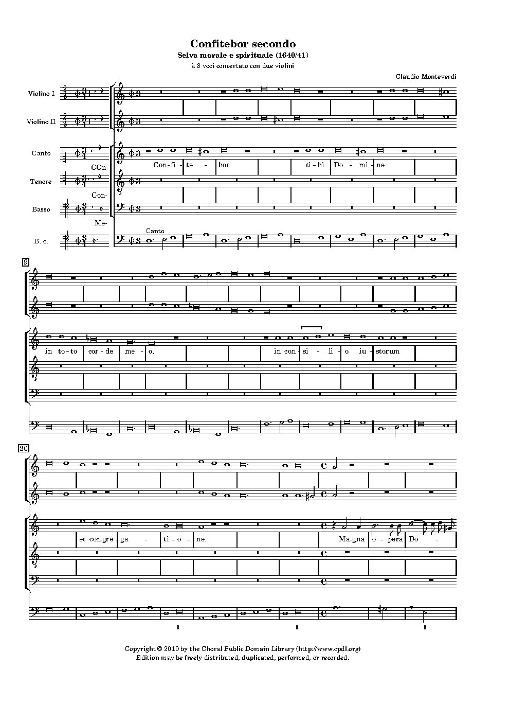 Confitebor secondo - Choir Script PDF Thumbnail