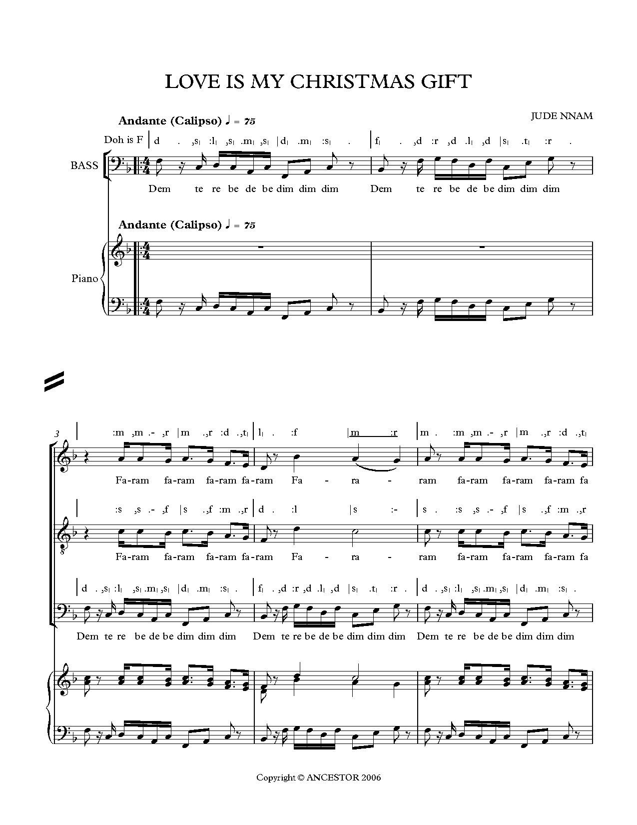 Love Is My Christmas Gift - Download Choir Script PDF