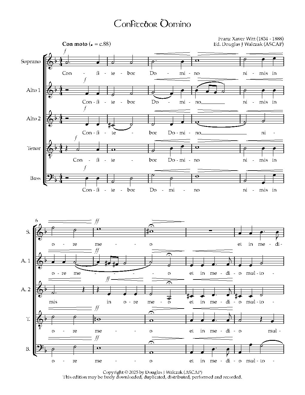 Confitebor Domino a5 - Choir Script PDF Thumbnail