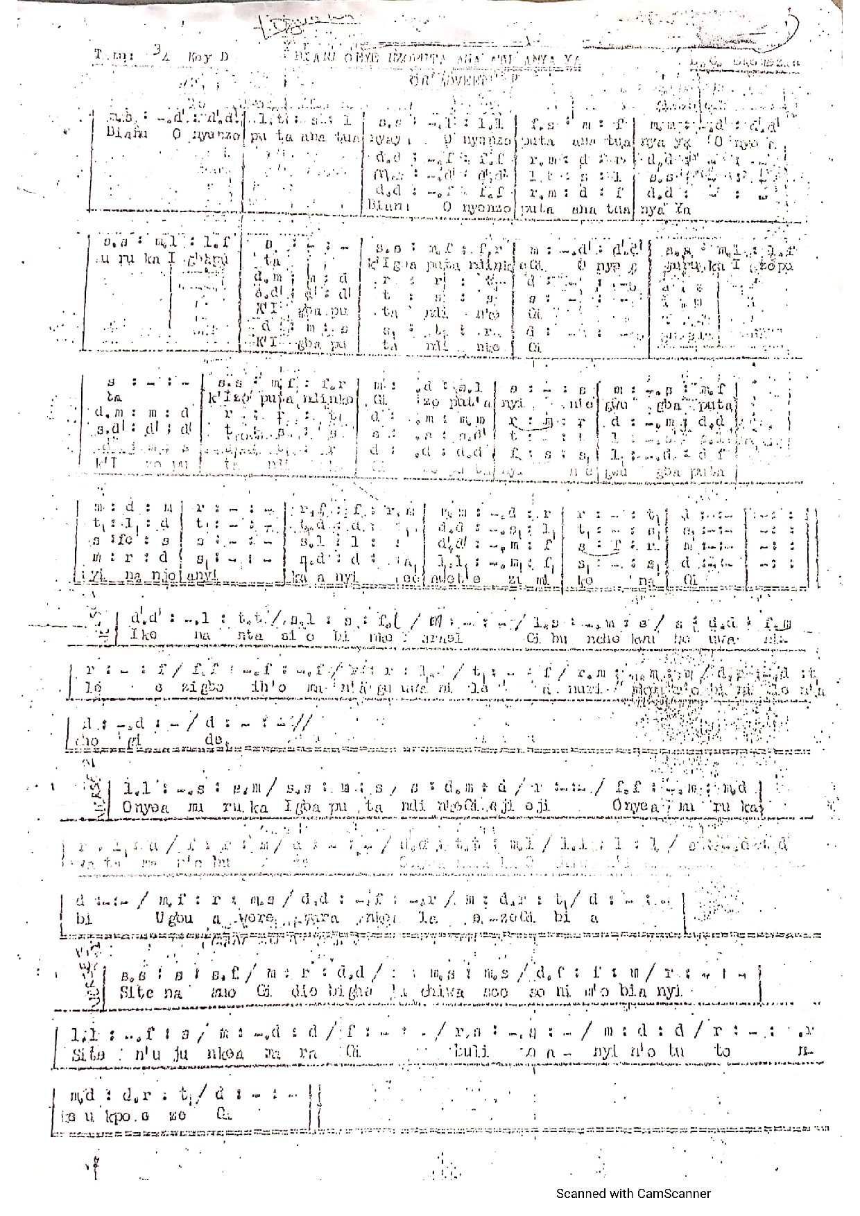 Bianu Onye Nzoputa Ana Atu Anya Ya - Download Choir Script PDF