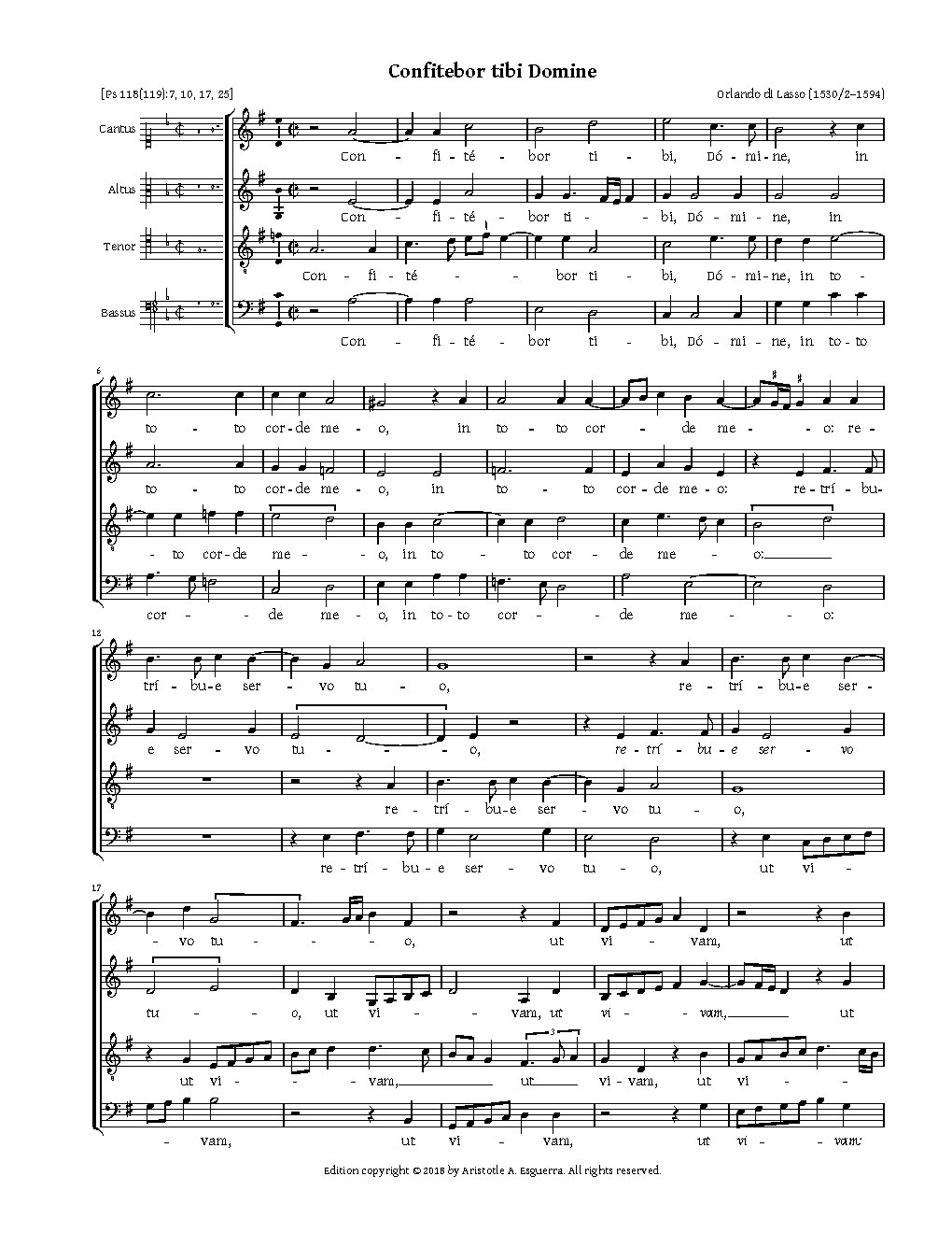 Confitebor tibi, Domine - Choir Script PDF Thumbnail