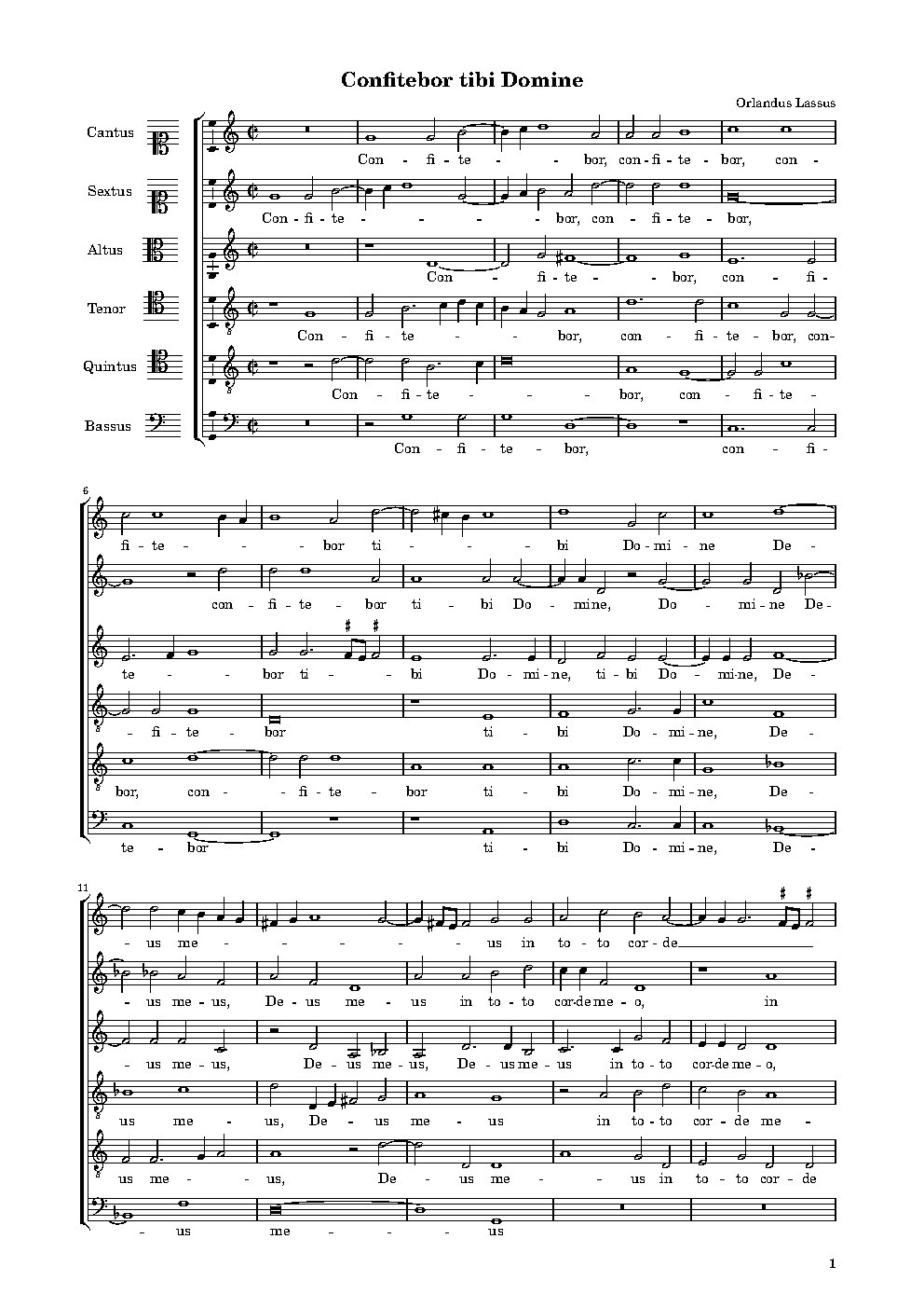 Confitebor tibi Domine a6 - Choir Script PDF Thumbnail