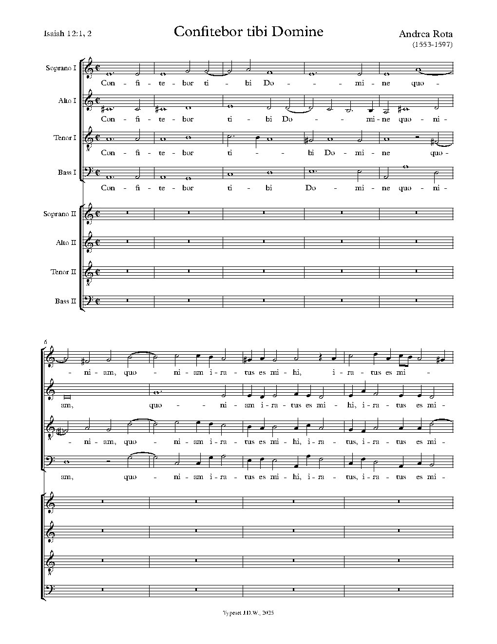 Confitebor tibi a 8 - Choir Script PDF Thumbnail