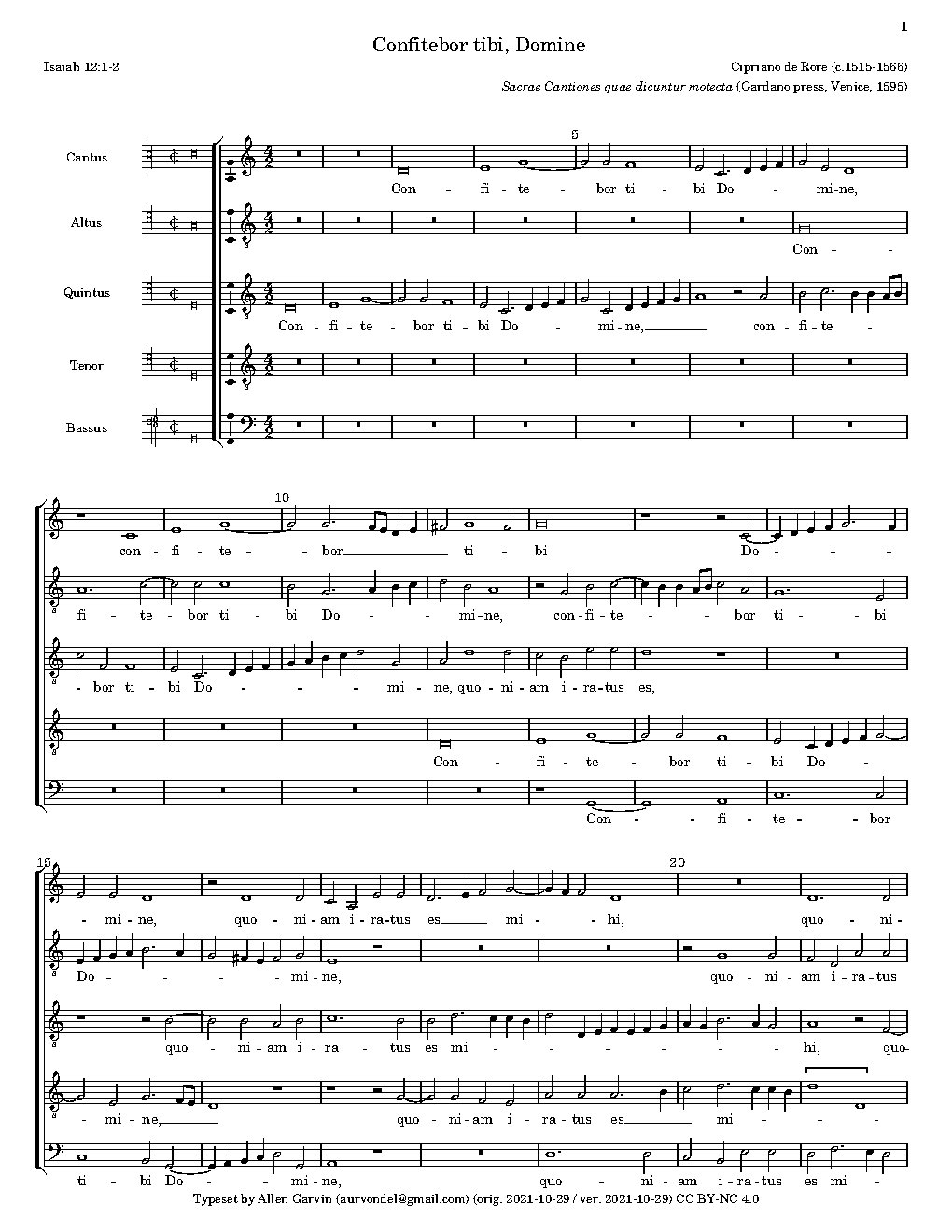 Confitebor tibi Domine - Choir Script PDF Thumbnail