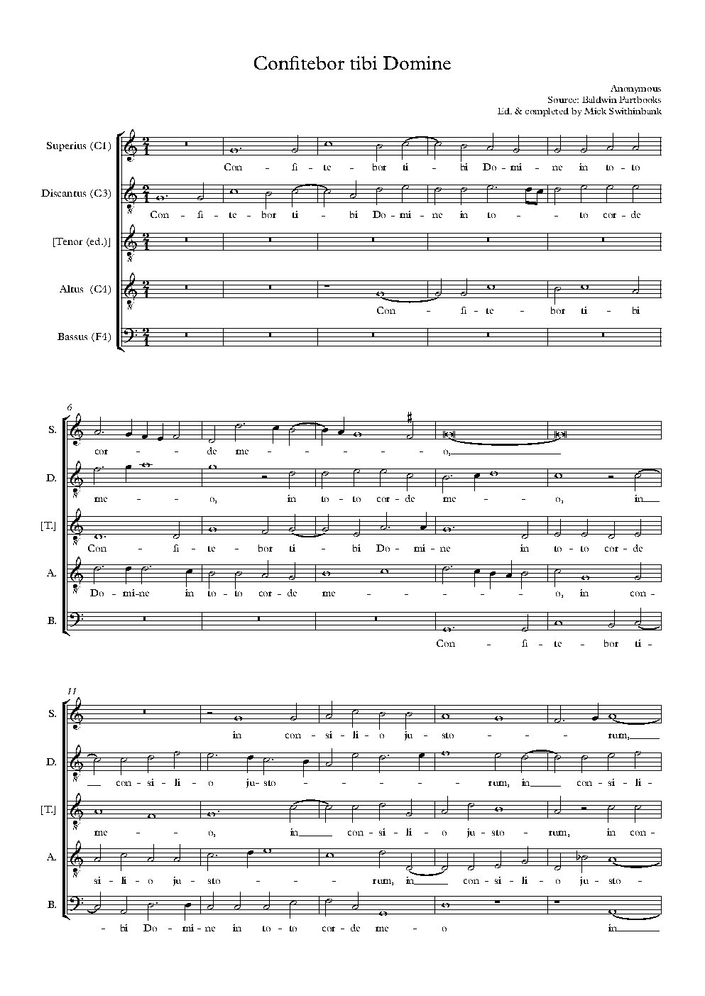 Confitebor tibi Domine (Baldwin PB)