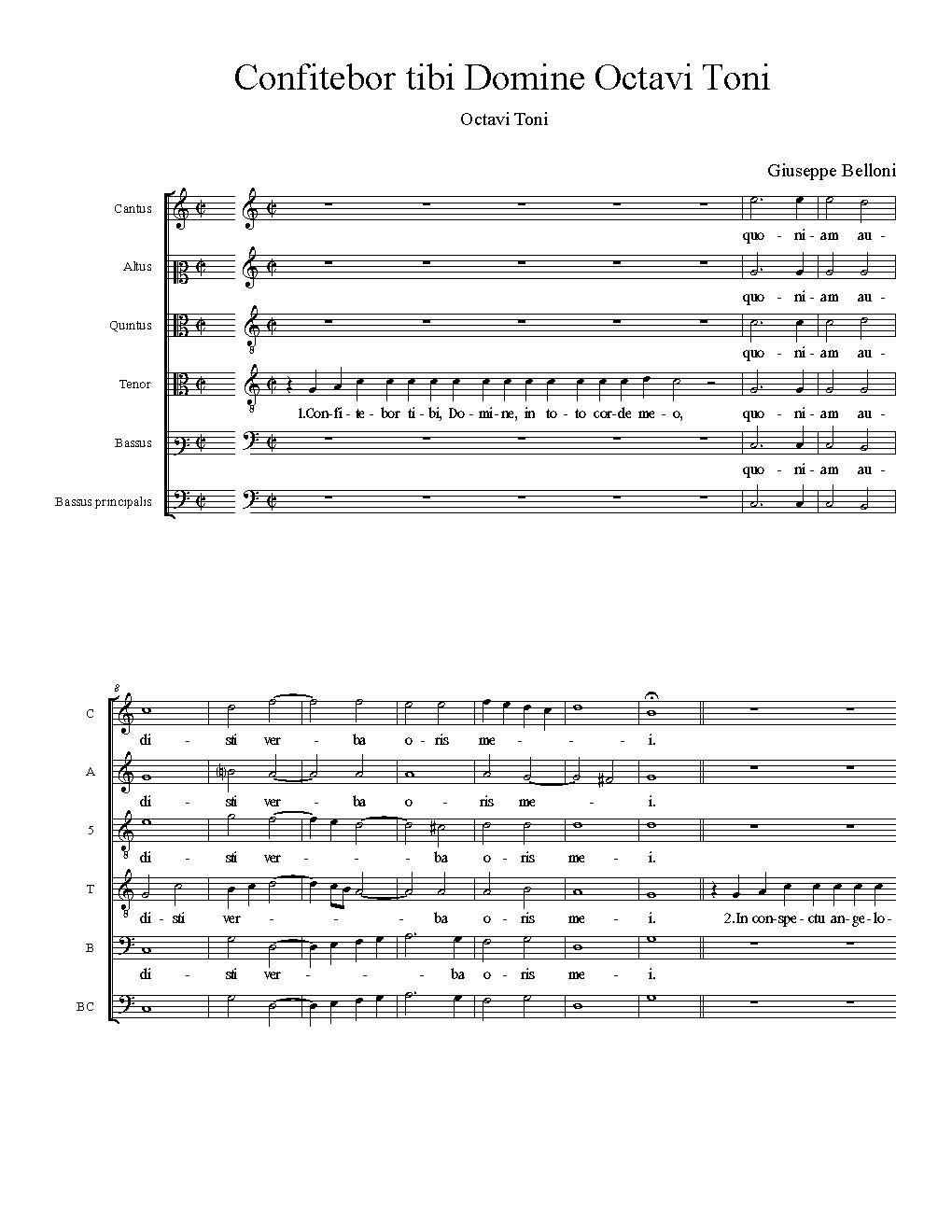 Confitebor tibi Domine Octavi Toni
