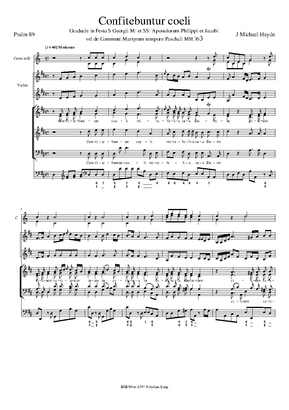 Confitebuntur coeli, MH 363 - Choir Script PDF Thumbnail