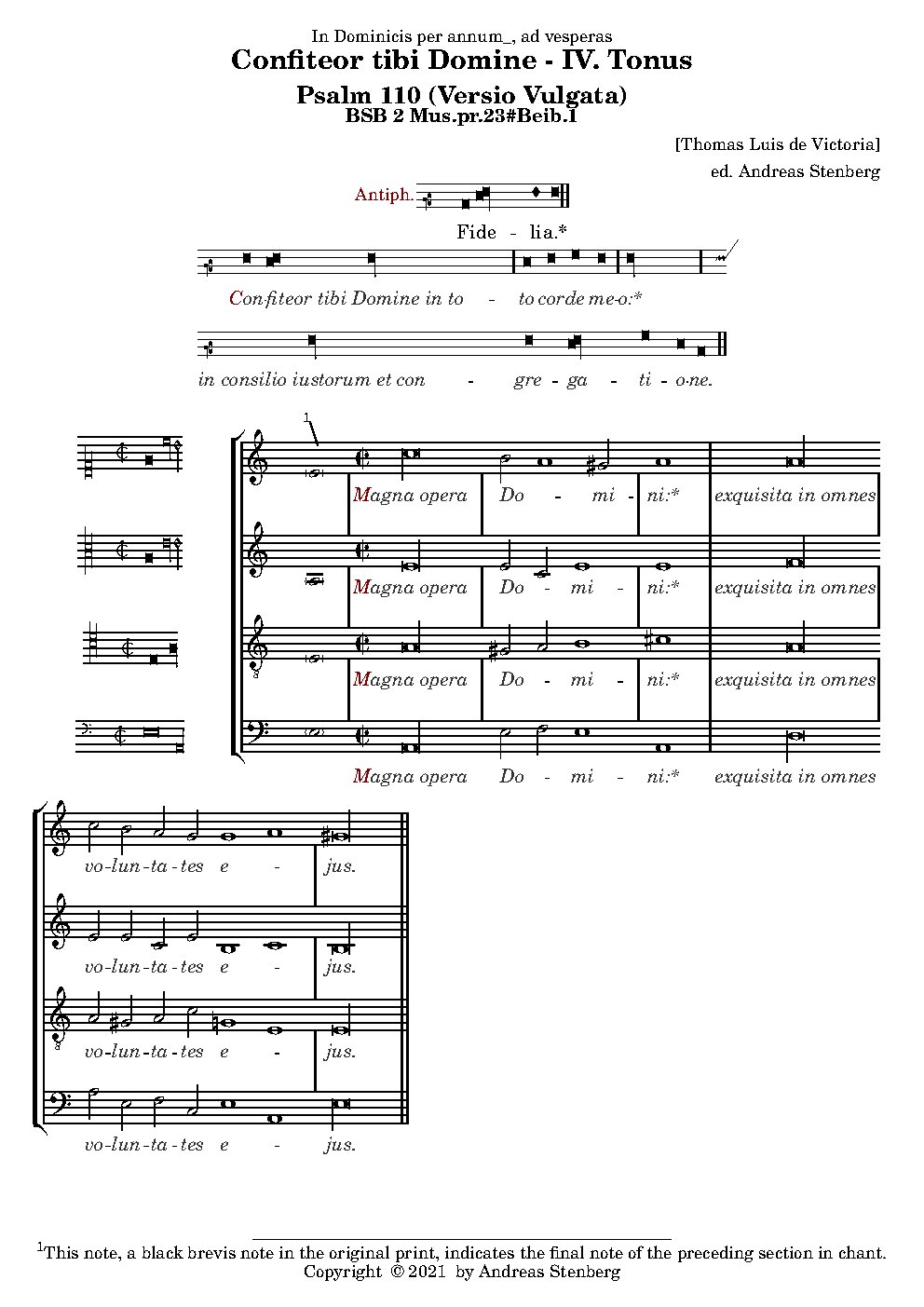 Confiteor tibi Domine - IV tone falsibordoni
