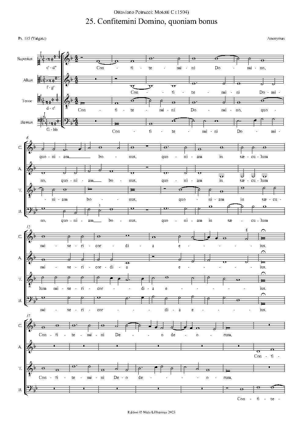 Confitemini Domino quoniam bonus - Choir Script PDF Thumbnail