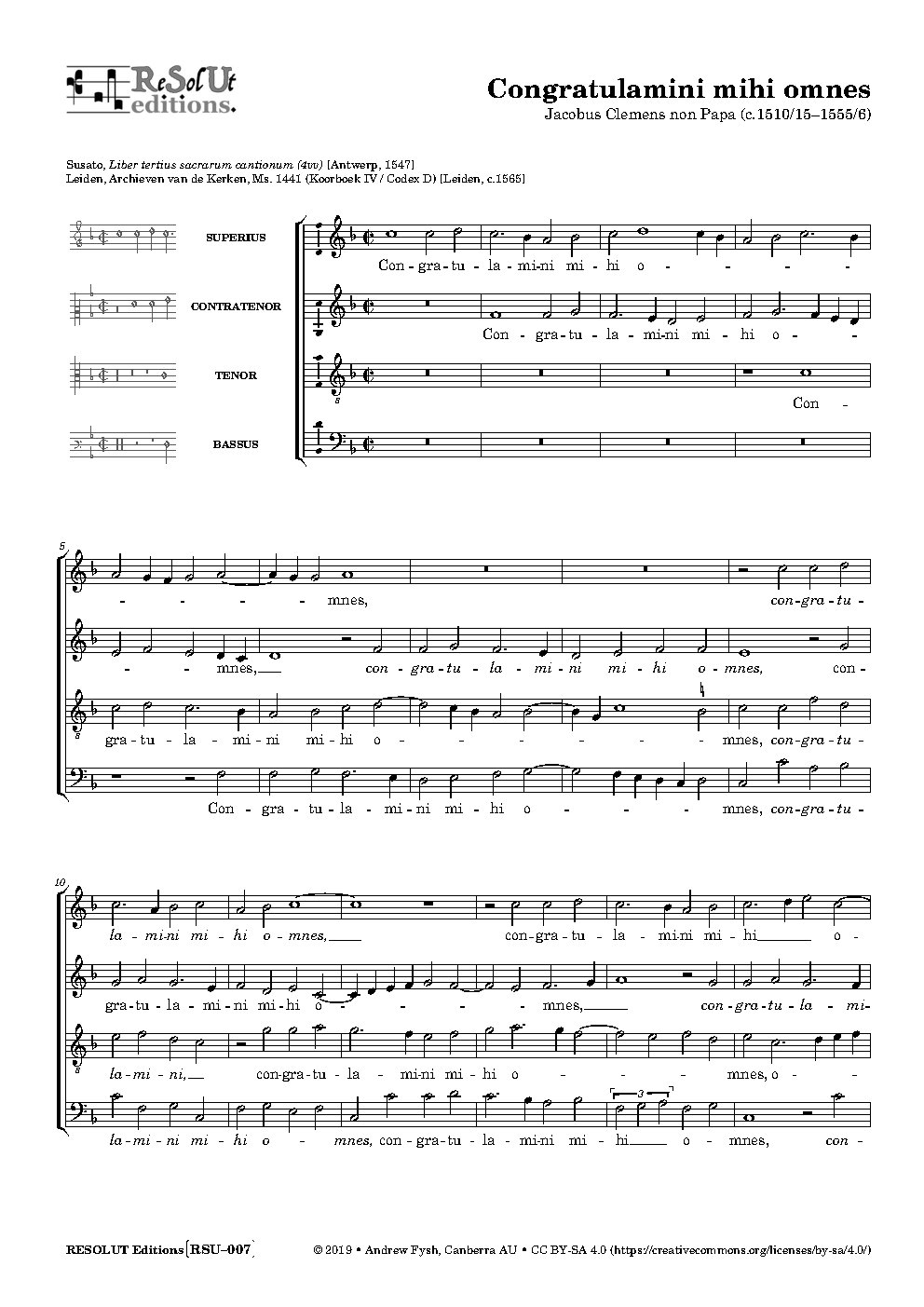 Congratulamini mihi omnes - Choir Script PDF Thumbnail