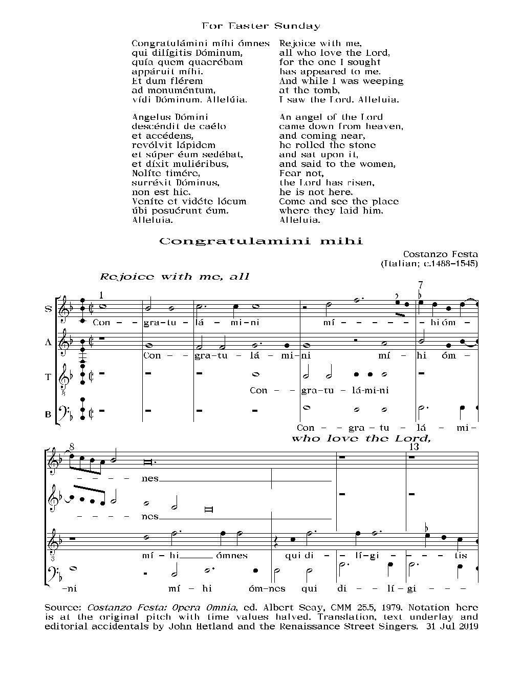 Congratulamini mihi - Choir Script PDF Thumbnail