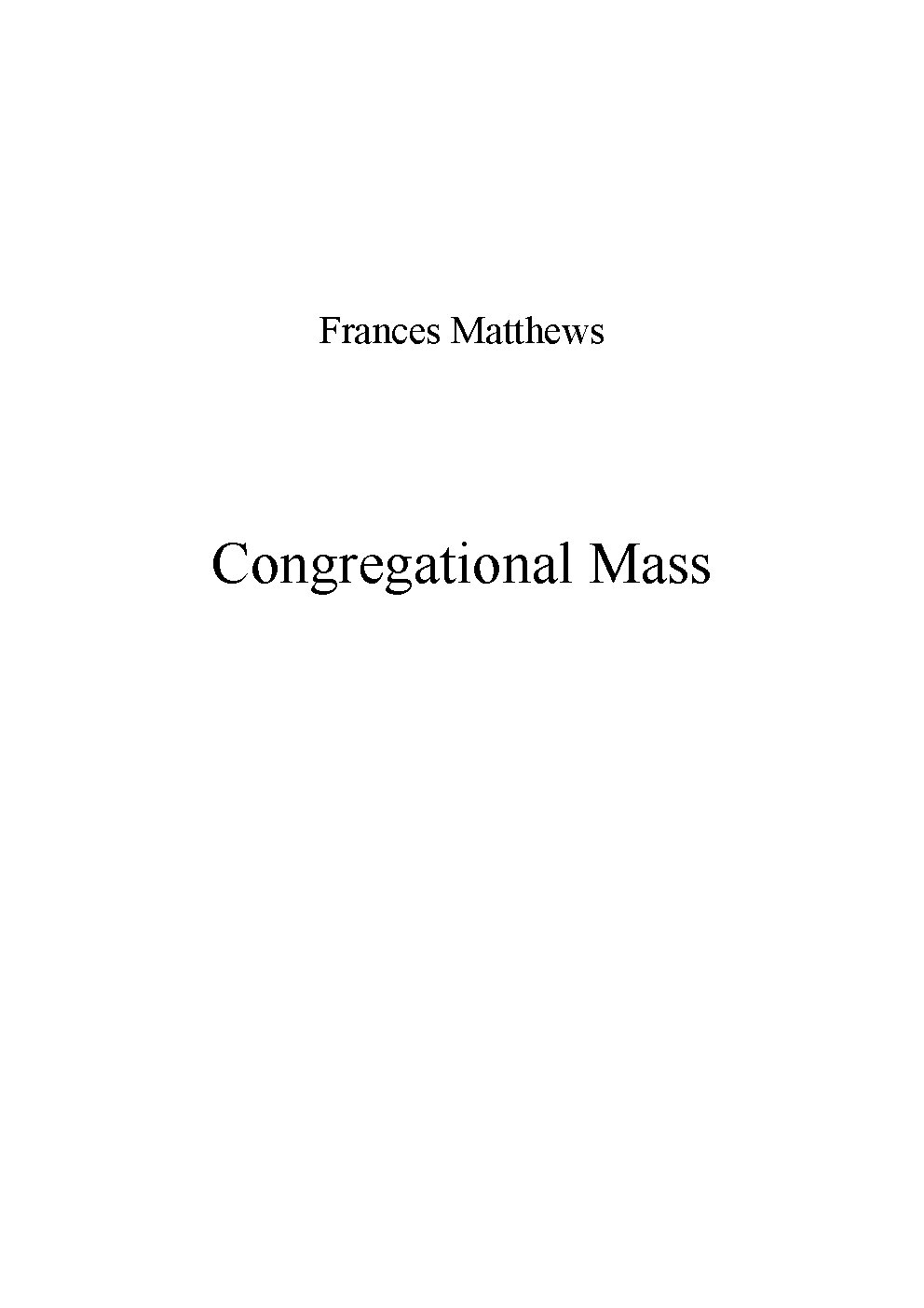 Congregational Mass
