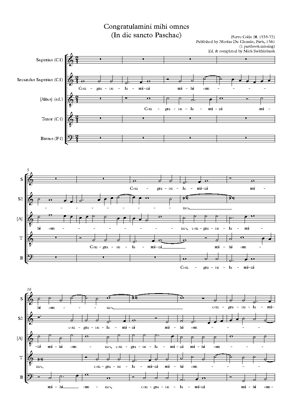 Congratulamini mihi omnes - Choir Script PDF Thumbnail