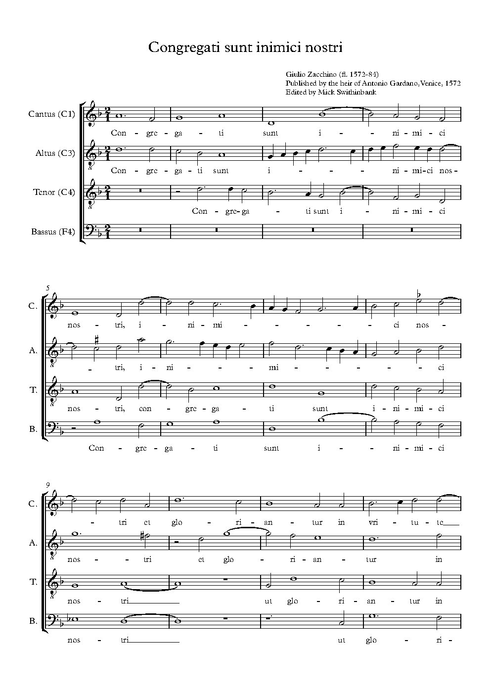 Congregati sunt inimici nostri - Choir Script PDF Thumbnail
